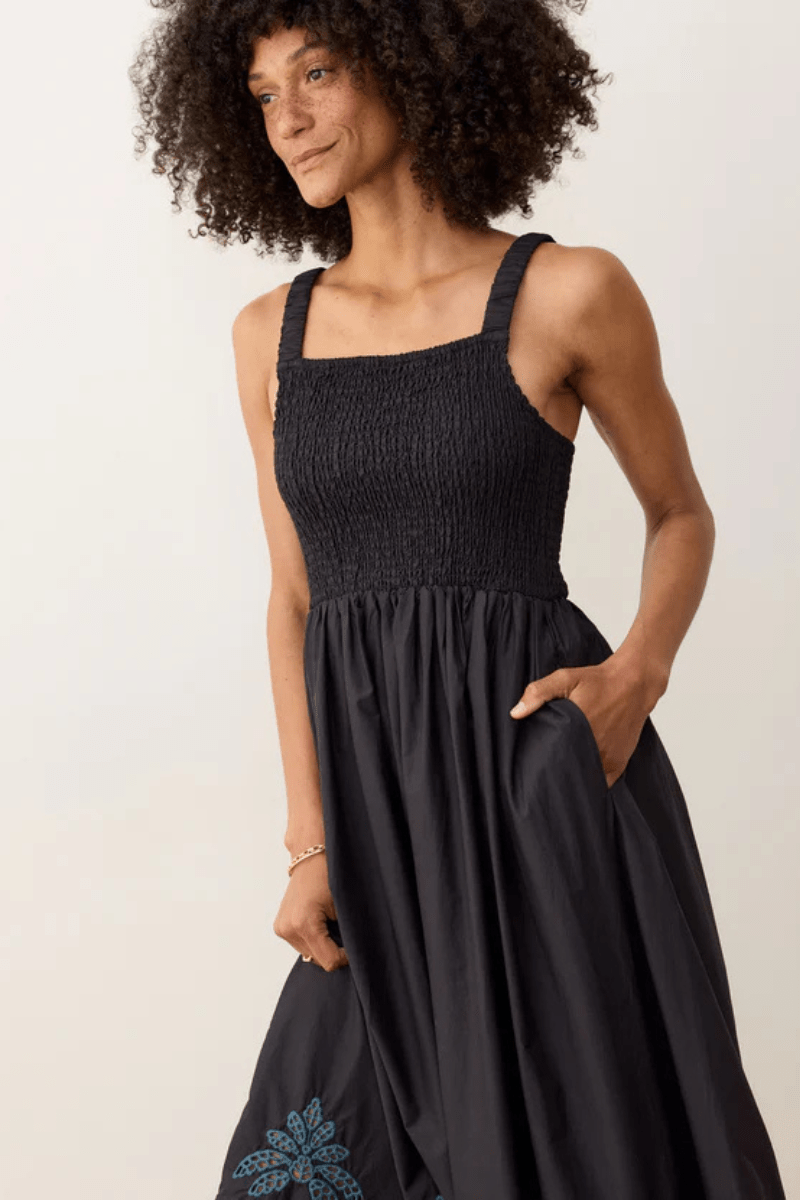Dresses - Marine Layer - Selene Eyelet Maxi Dress - Archery Close