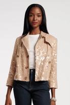 Outerwear - Frances Valentine - Sequin Moto Jacket - Archery Close