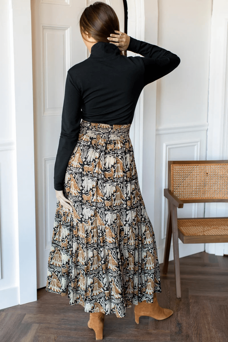 Skirts - Emerson Fry - Shirred Shirt in Story Print - Archery Close
