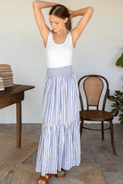 Skirts - Emerson Fry - Shirred Skirt in Ocean Stripe - Archery Close