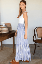 Skirts - Emerson Fry - Shirred Skirt in Ocean Stripe - Archery Close