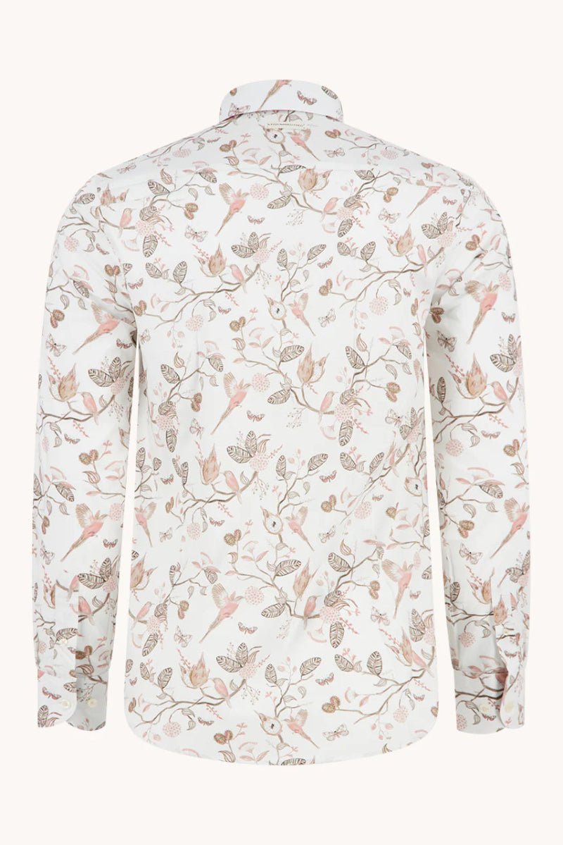 Floral patterned shirt on a white background