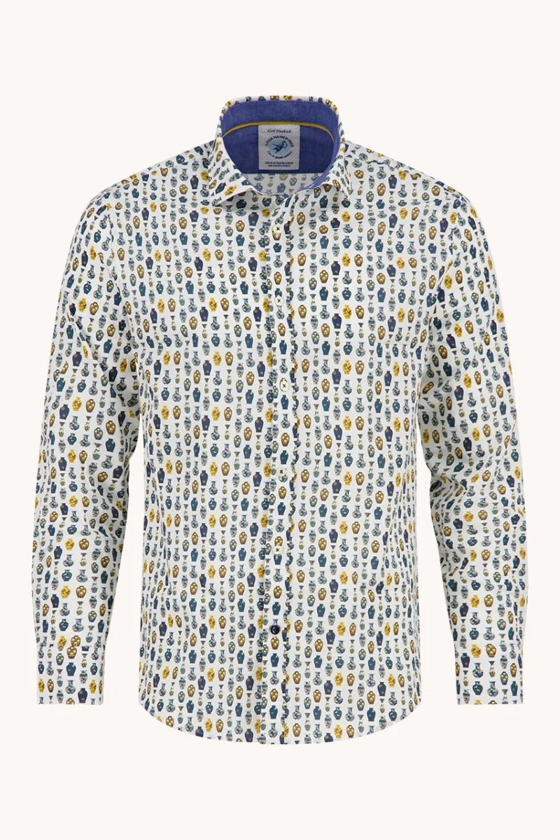 A Fish Named Fred Shirt Vase -Gold Yellow