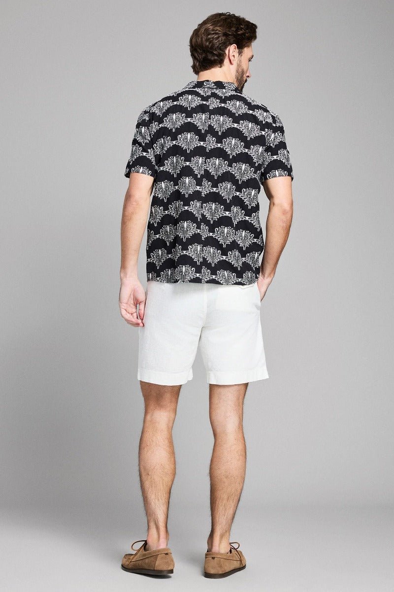 Billy Reid Short Sleeve Botanical Jacquard Camp Shirt