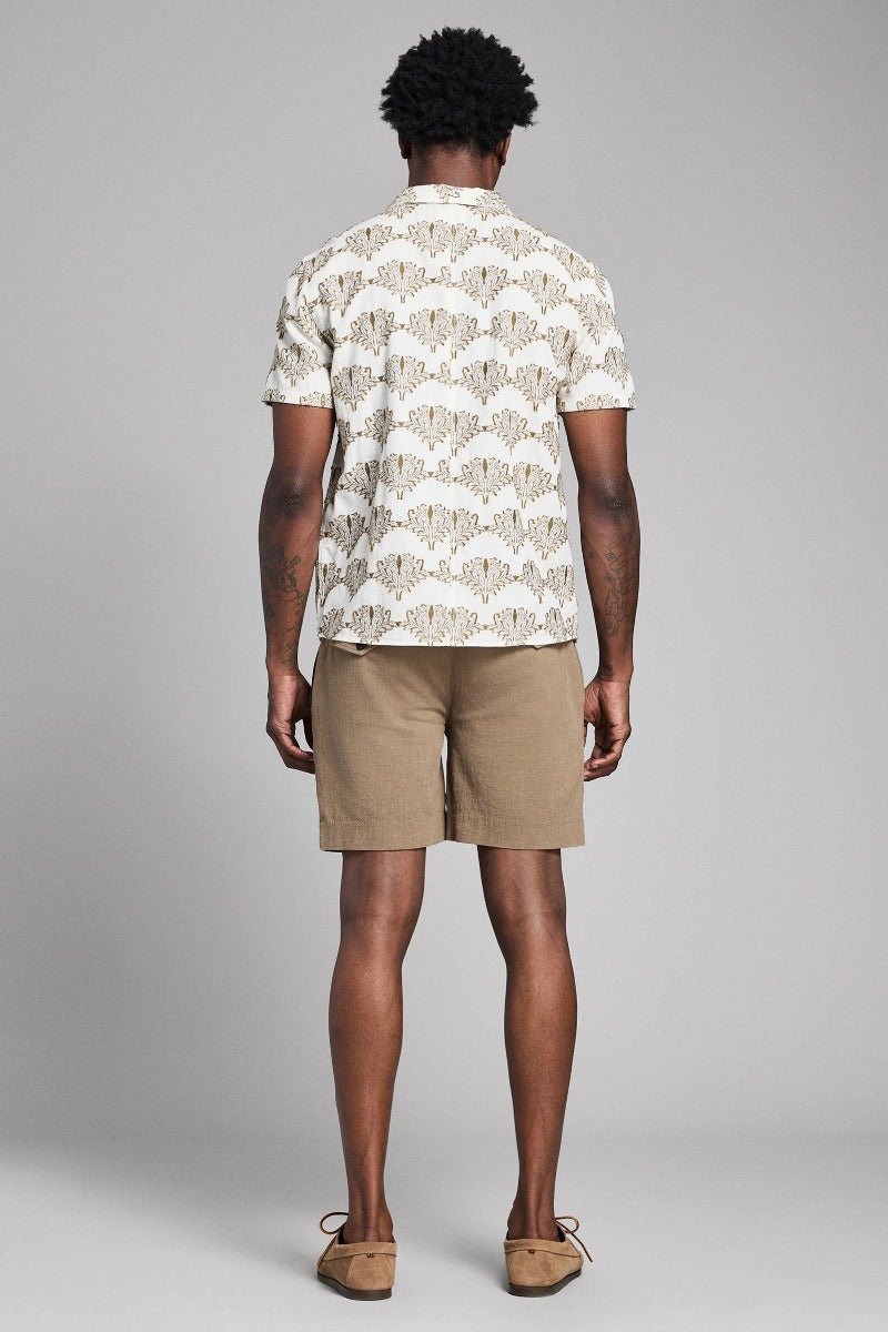 Billy Reid Short Sleeve Botanical Jacquard Camp Shirt