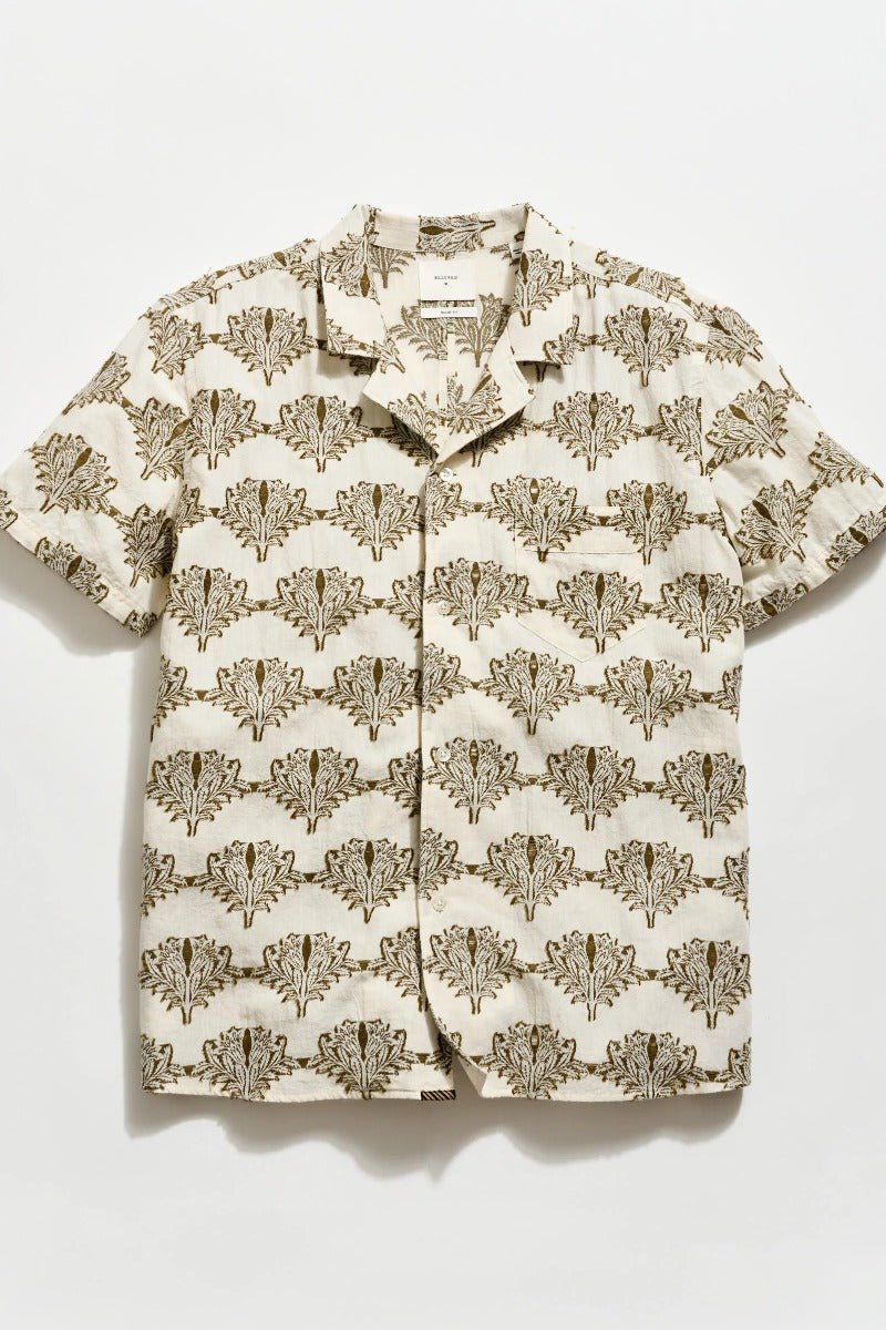 Billy Reid Short Sleeve Botanical Jacquard Camp Shirt