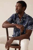 Shirts & Tops - Faherty Brand - Short - Sleeve Breeze Shirt - Navy Perro Tropical - Archery Close