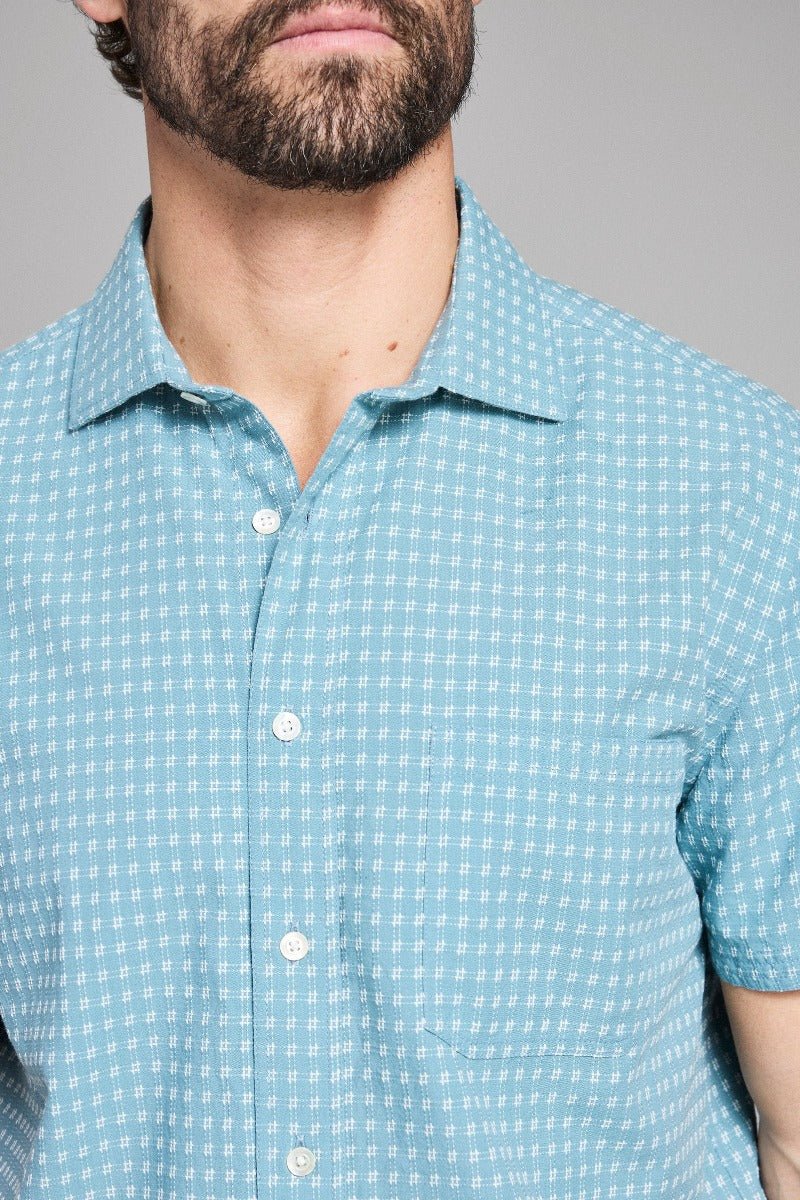Billy Reid Short Sleeve Check Dobby Treme Shirt