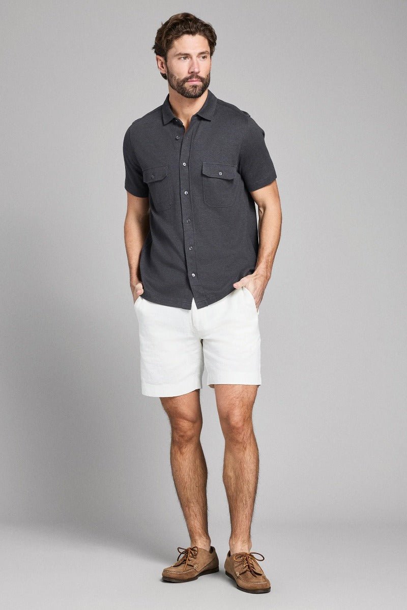 Billy Reid Short Sleeve Hemp Cotton Knit Shirt