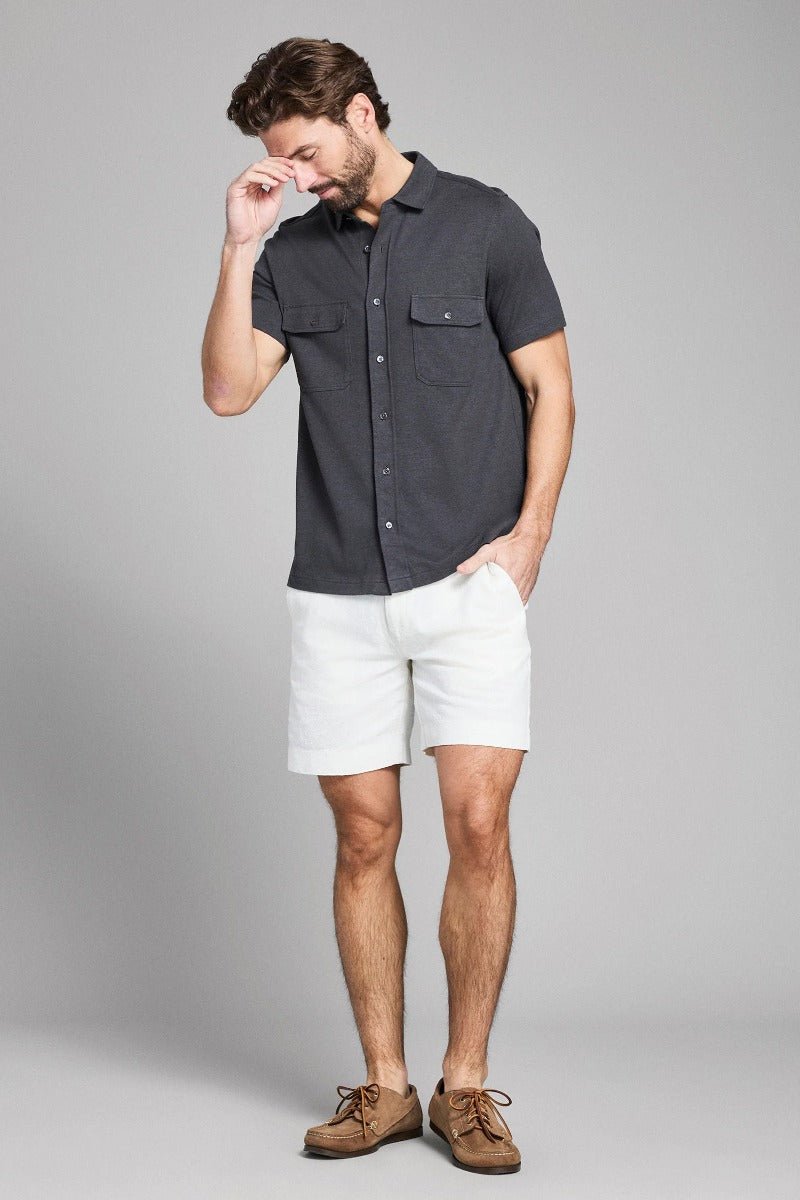Billy Reid Short Sleeve Hemp Cotton Knit Shirt