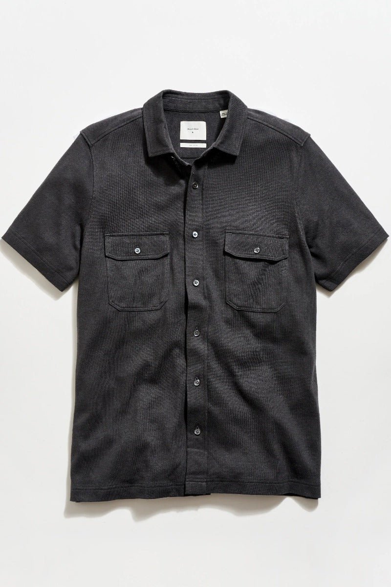 Billy Reid Short Sleeve Hemp Cotton Knit Shirt