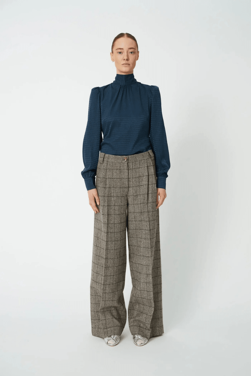 Shirts & Tops - Stella Nova - Silk Blouse in Night Petrol - Archery Close