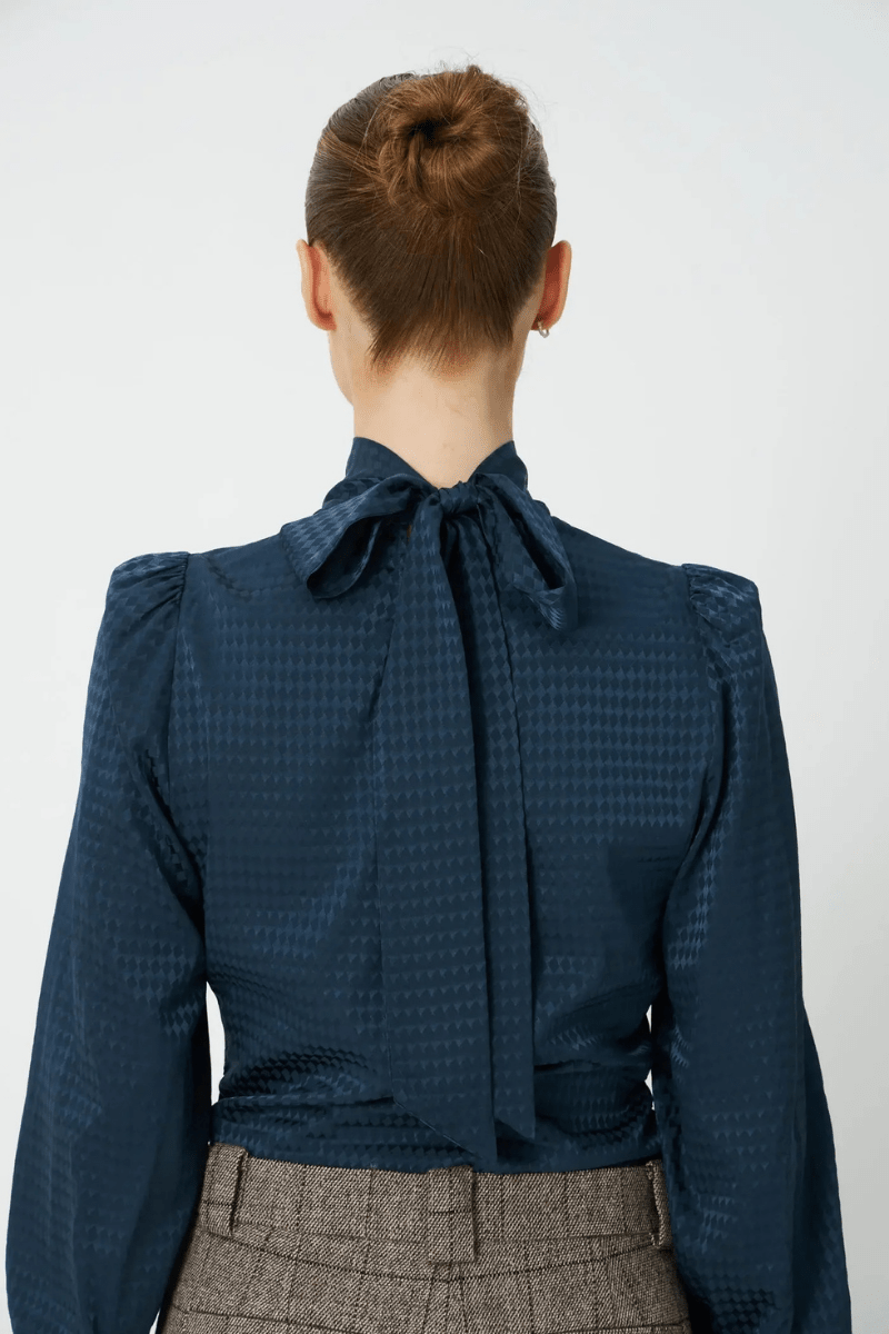 Shirts & Tops - Stella Nova - Silk Blouse in Night Petrol - Archery Close