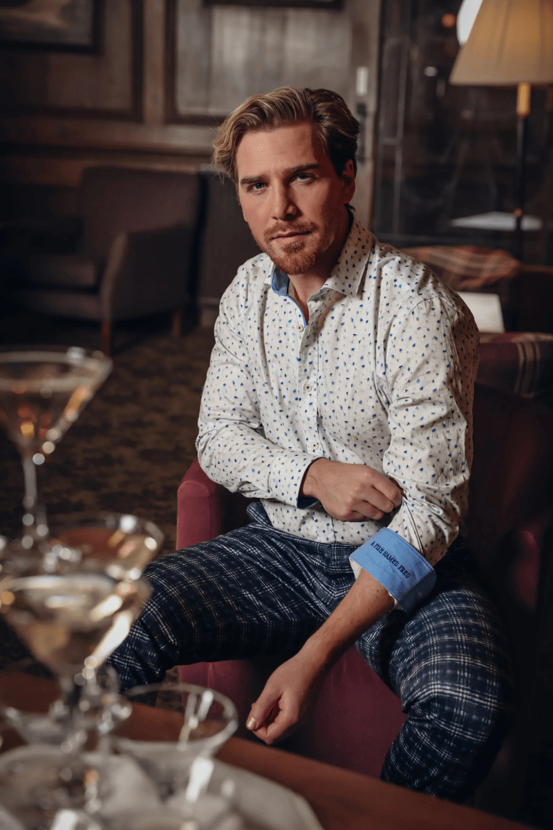 Shirts & Tops - A Fish Named Fred - Sketch Classic Blue Shirt - Archery Close