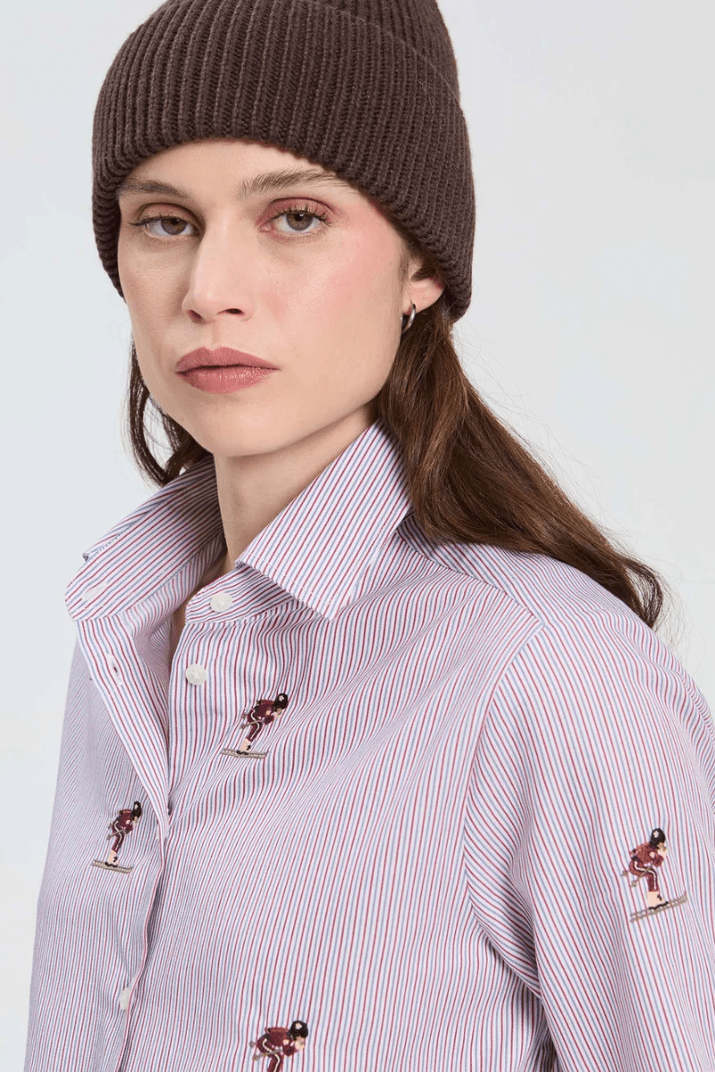 Shirts & Tops - Vilagallo - Ski Embroidery Shirt - Archery Close