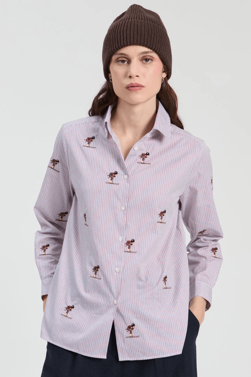 Shirts & Tops - Vilagallo - Ski Embroidery Shirt - Archery Close
