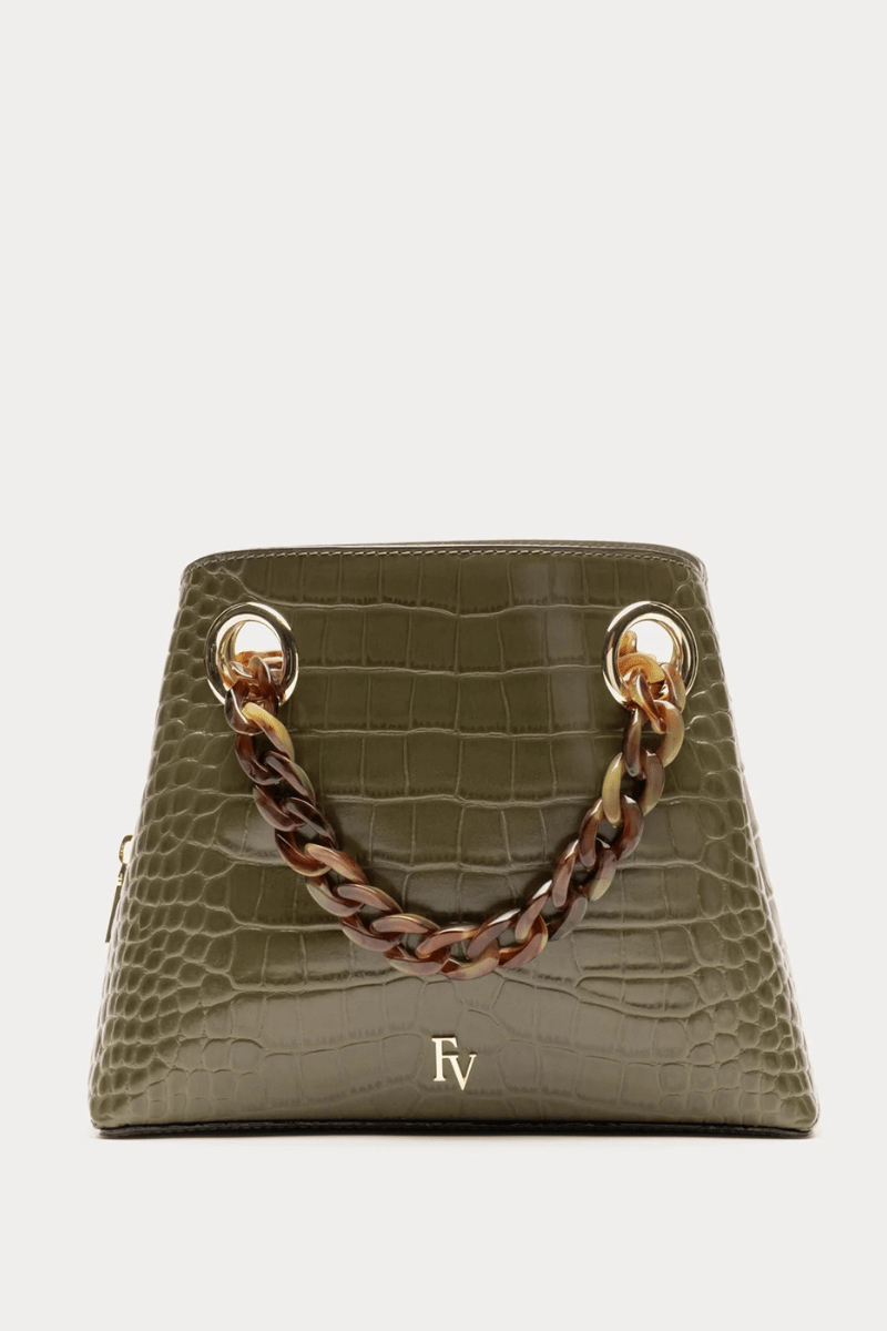 Handbags, Wallets & Cases - Frances Valentine - Skip Tote in Olive - Archery Close
