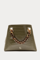 Handbags, Wallets & Cases - Frances Valentine - Skip Tote in Olive - Archery Close