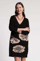Dresses - Frances Valentine - Skye V Neck Dress in Black - Archery Close