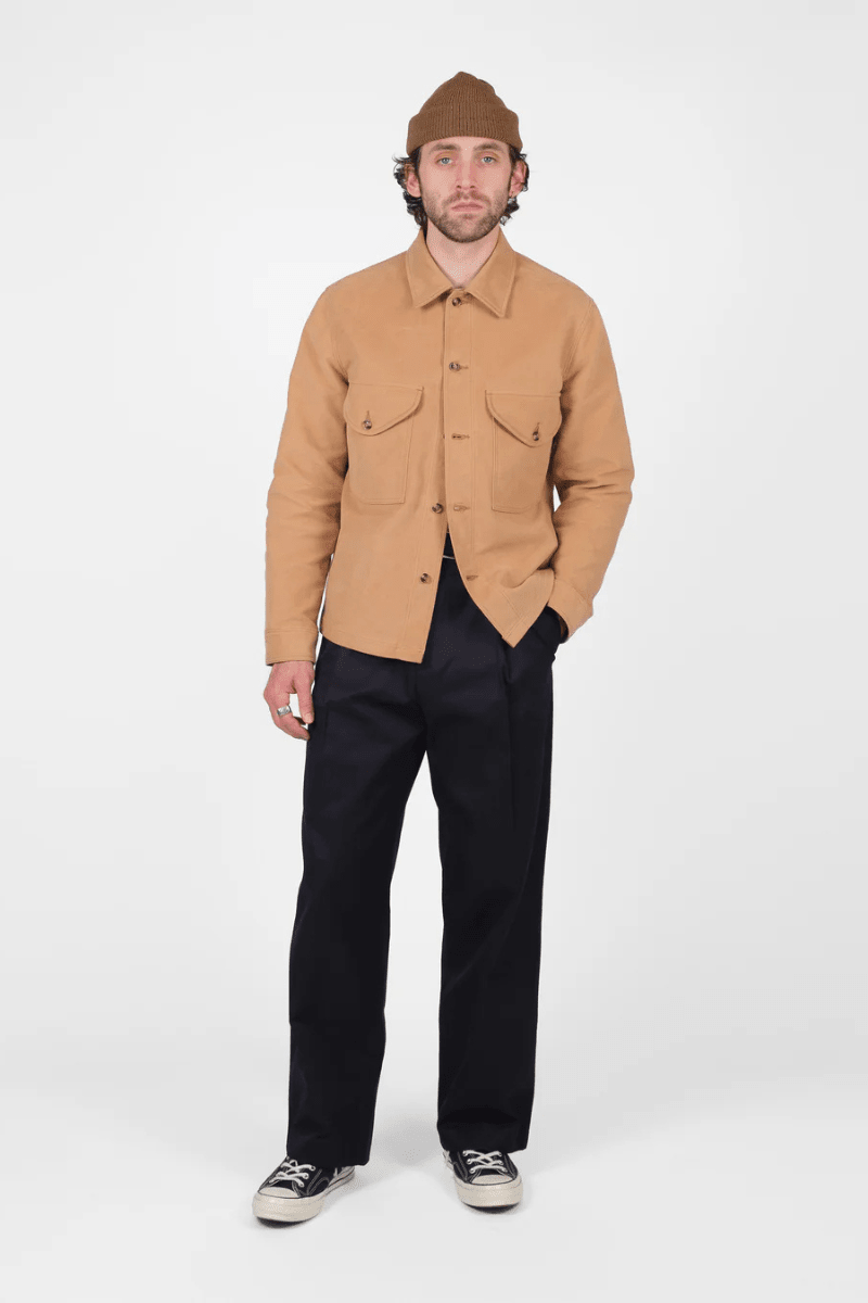 Shirts & Tops - Dehen 1920 - Skyline Overshirt - Camel Moleskin - Archery Close