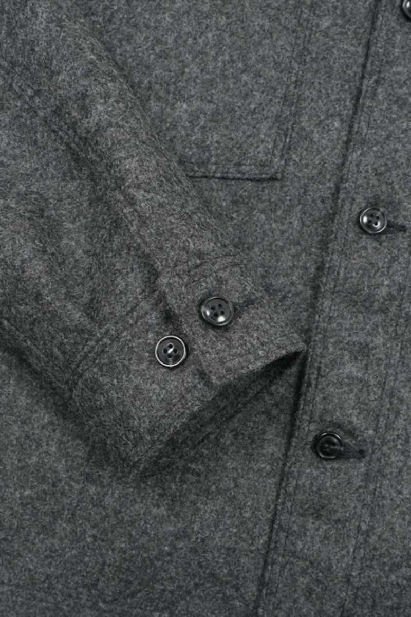 Shirts & Tops - Dehen 1920 - Skyline Overshirt - Melton Wool, Granite - Archery Close