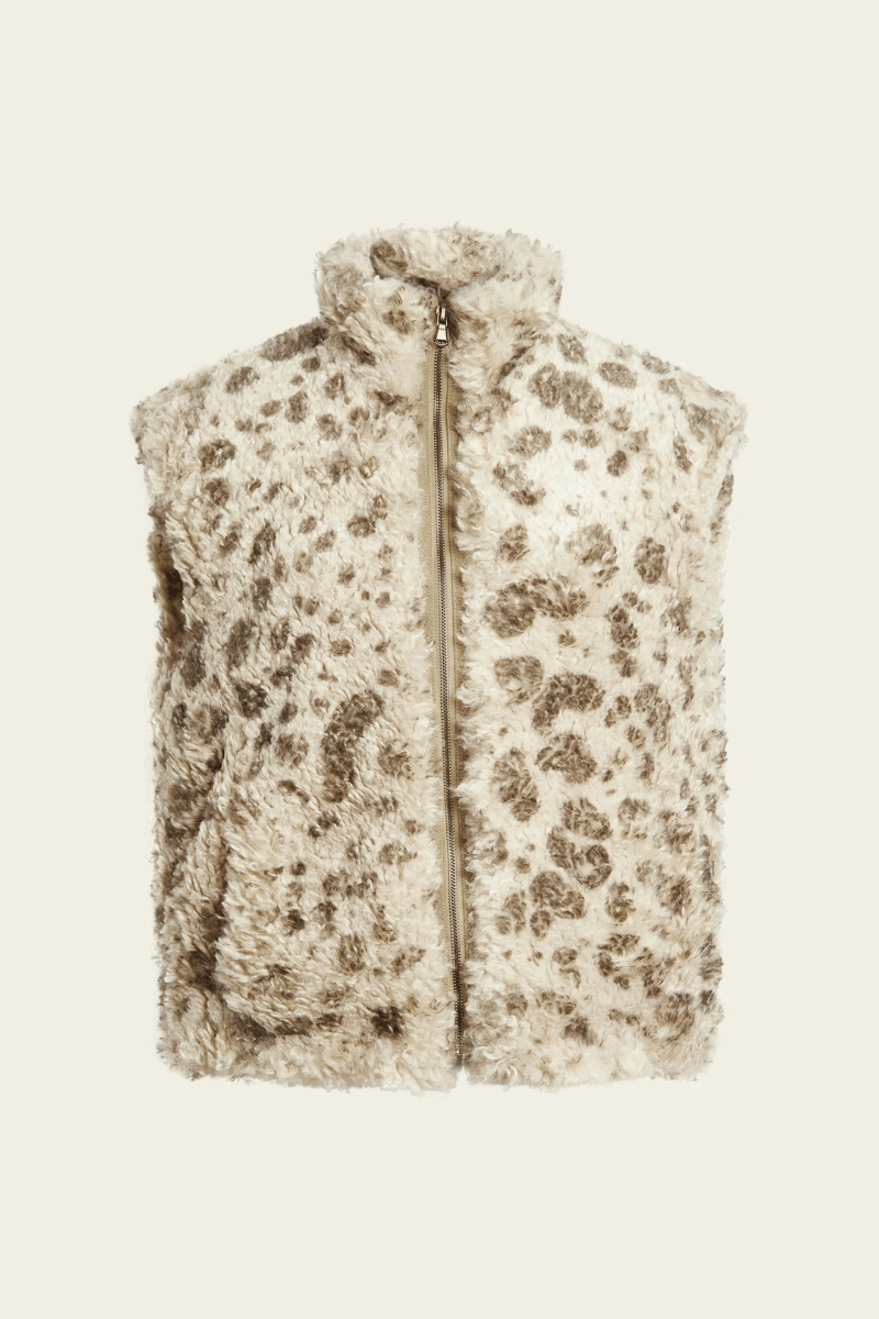 Vests - Cotelac - Sleeveless Faux Fur Vest - Archery Close