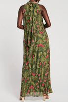 Dresses - Frances Valentine - Slim Pleated Maxi Dress in Canopy - Archery Close