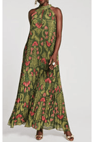 Dresses - Frances Valentine - Slim Pleated Maxi Dress in Canopy - Archery Close