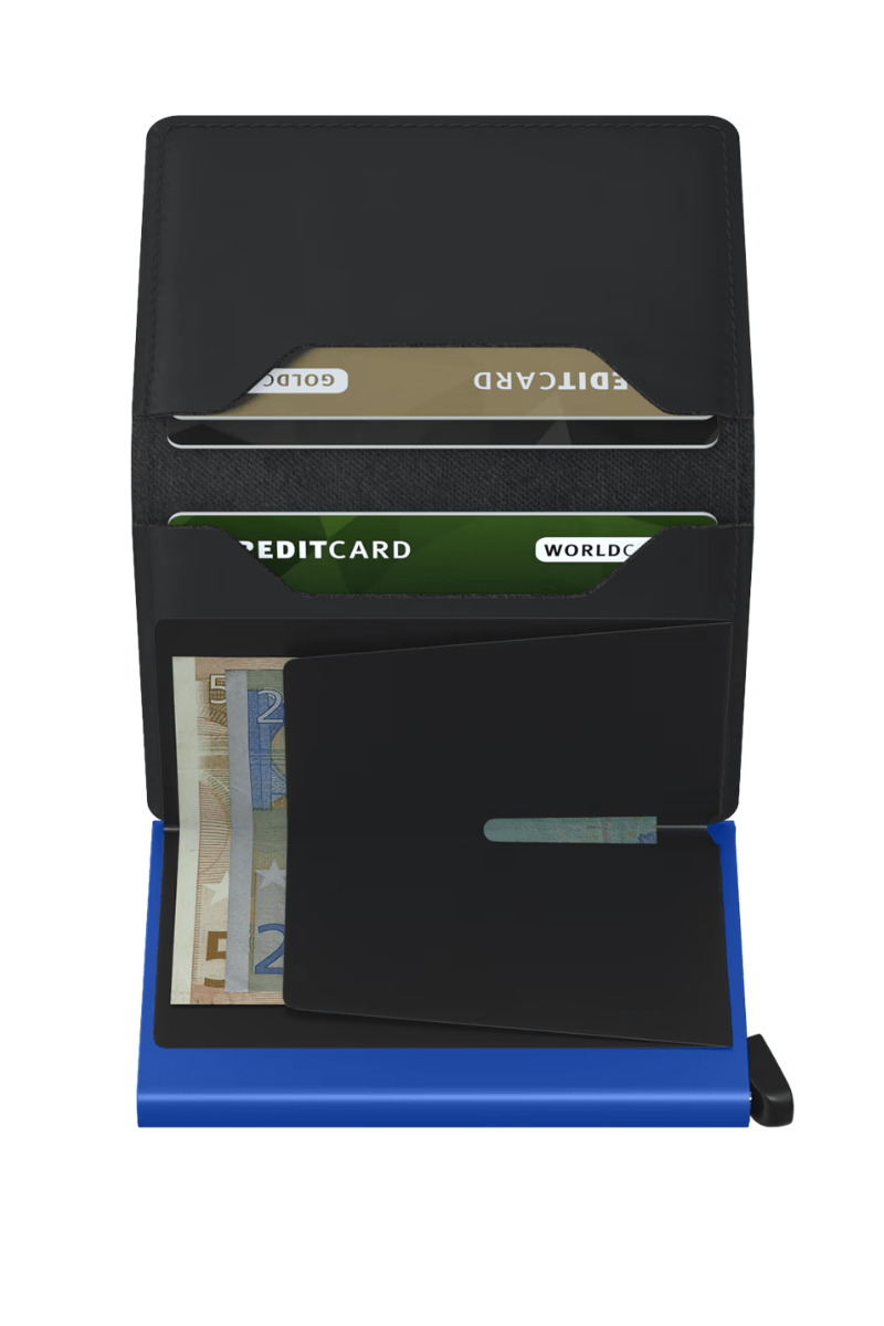 Handbags, Wallets & Cases - Secrid - Slimwallet in Matte Black & Blue - Archery Close