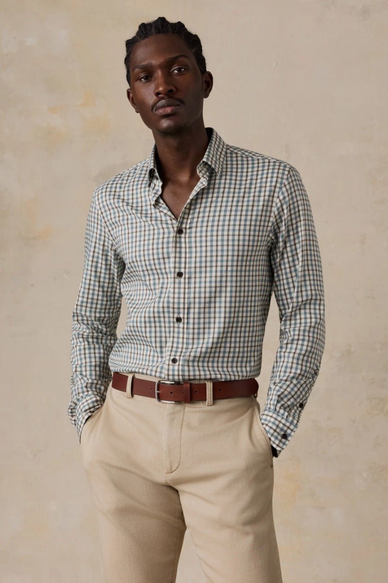 Faherty Brand Soft Twill Movement Shirt in Burr Oak Gingham