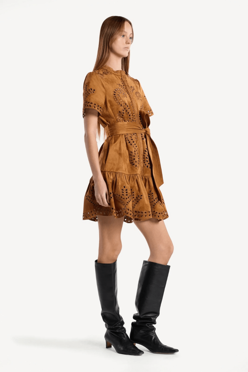Dresses - Christy Lynn - Sol Dress in Saddle Embroidery - Archery Close