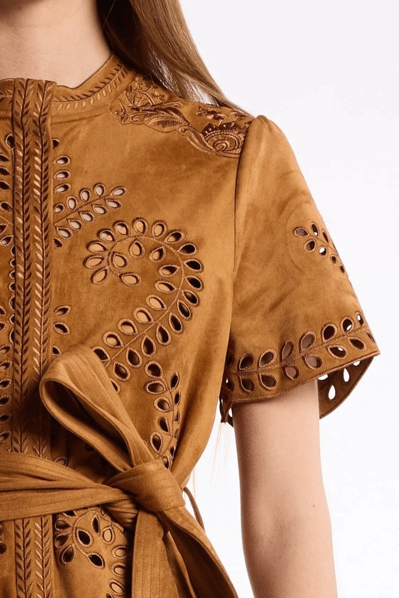 Dresses - Christy Lynn - Sol Dress in Saddle Embroidery - Archery Close