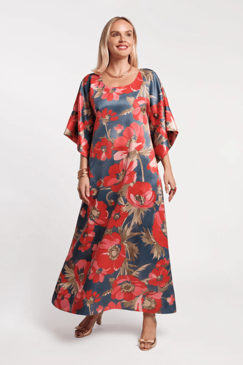 Dresses - Frances Valentine - Spinnaker Maxi Dress in Paradise Poppy - Archery Close