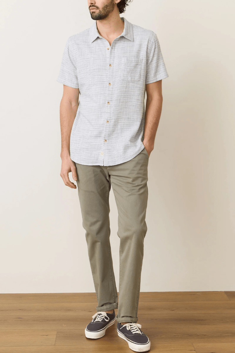Shirts & Tops - Marine Layer - SS Classic Stretch Selvedge Shirt - Archery Close
