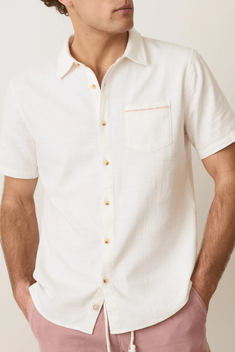 Shirts & Tops - Marine Layer - SS Classic Stretch Selvedge Shirt - Archery Close