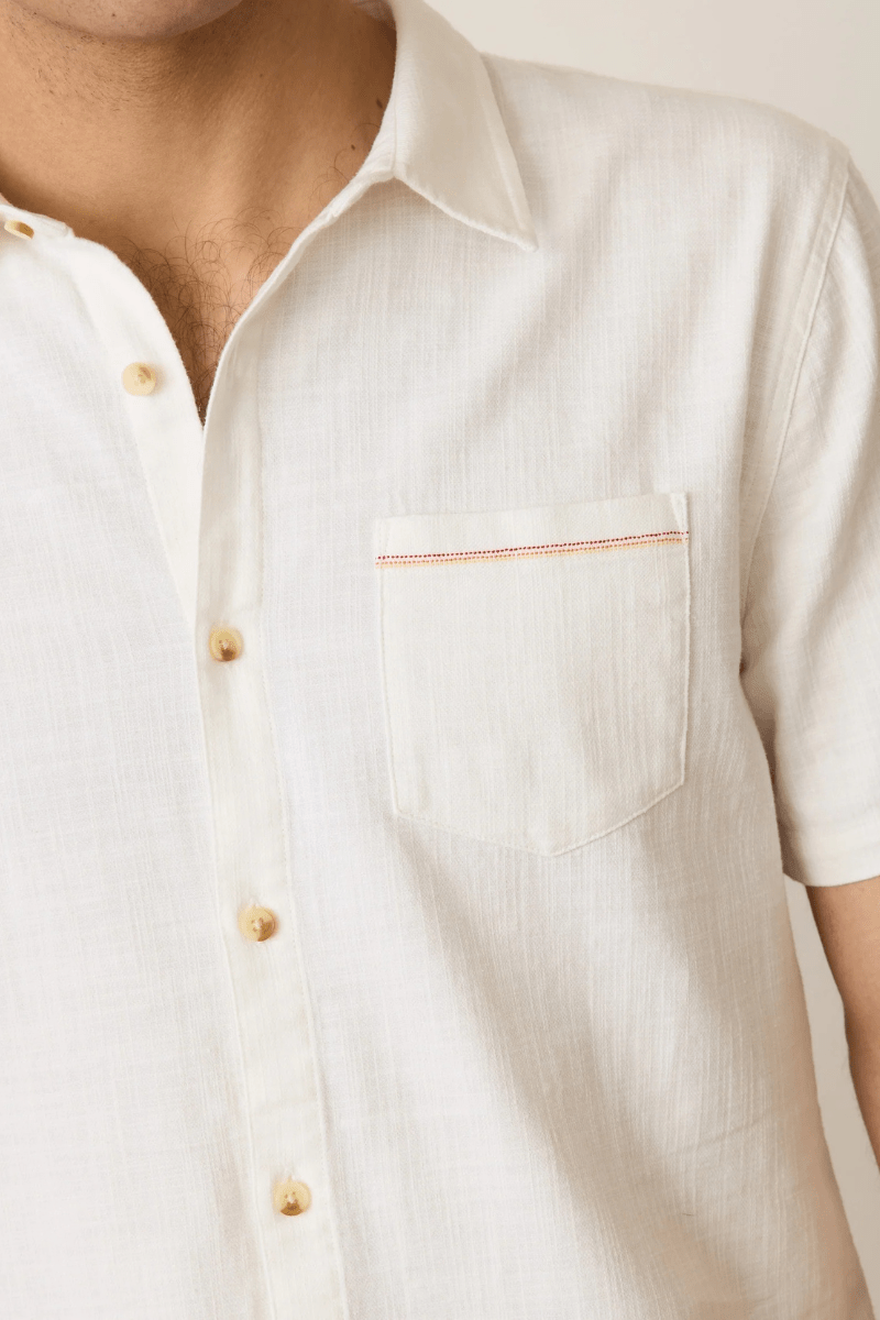 Shirts & Tops - Marine Layer - SS Classic Stretch Selvedge Shirt - Archery Close