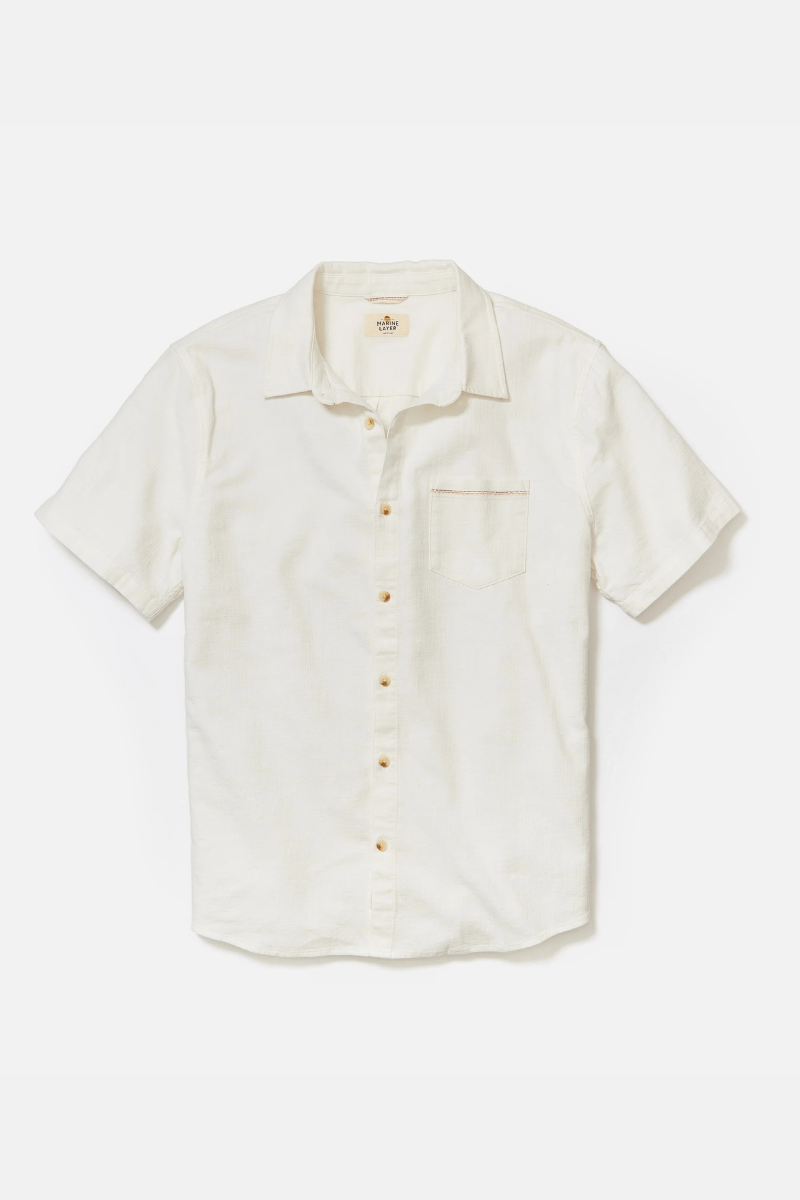 Shirts & Tops - Marine Layer - SS Classic Stretch Selvedge Shirt - Archery Close