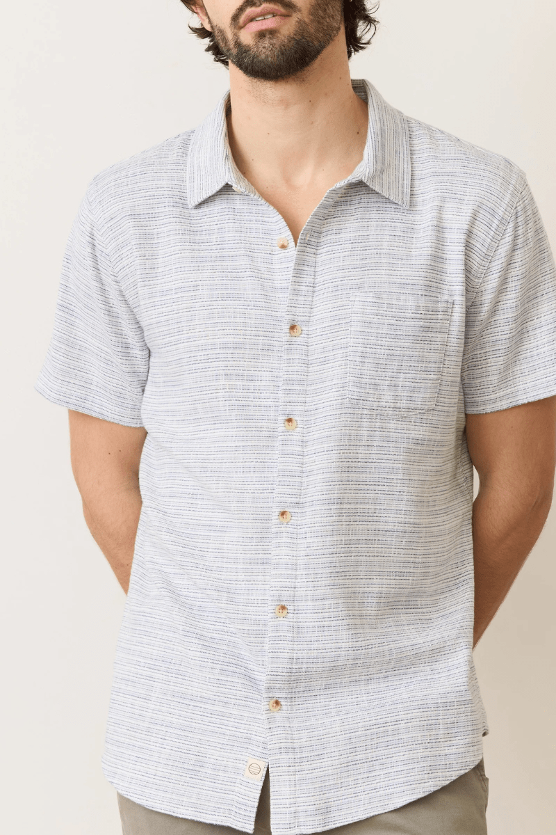 Shirts & Tops - Marine Layer - SS Classic Stretch Selvedge Shirt - Archery Close