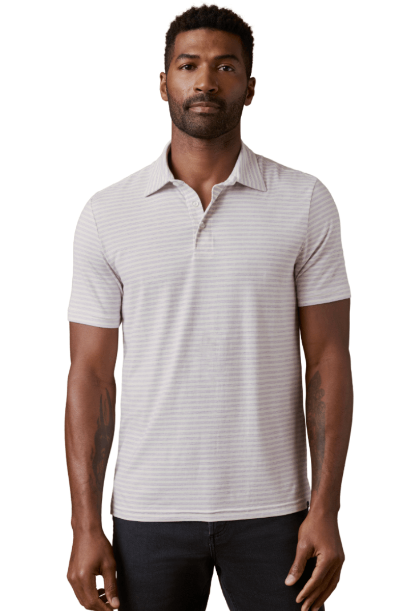 Shirts & Tops - Faherty Brand - SS Movement Polo - Lavender Beach - Archery Close