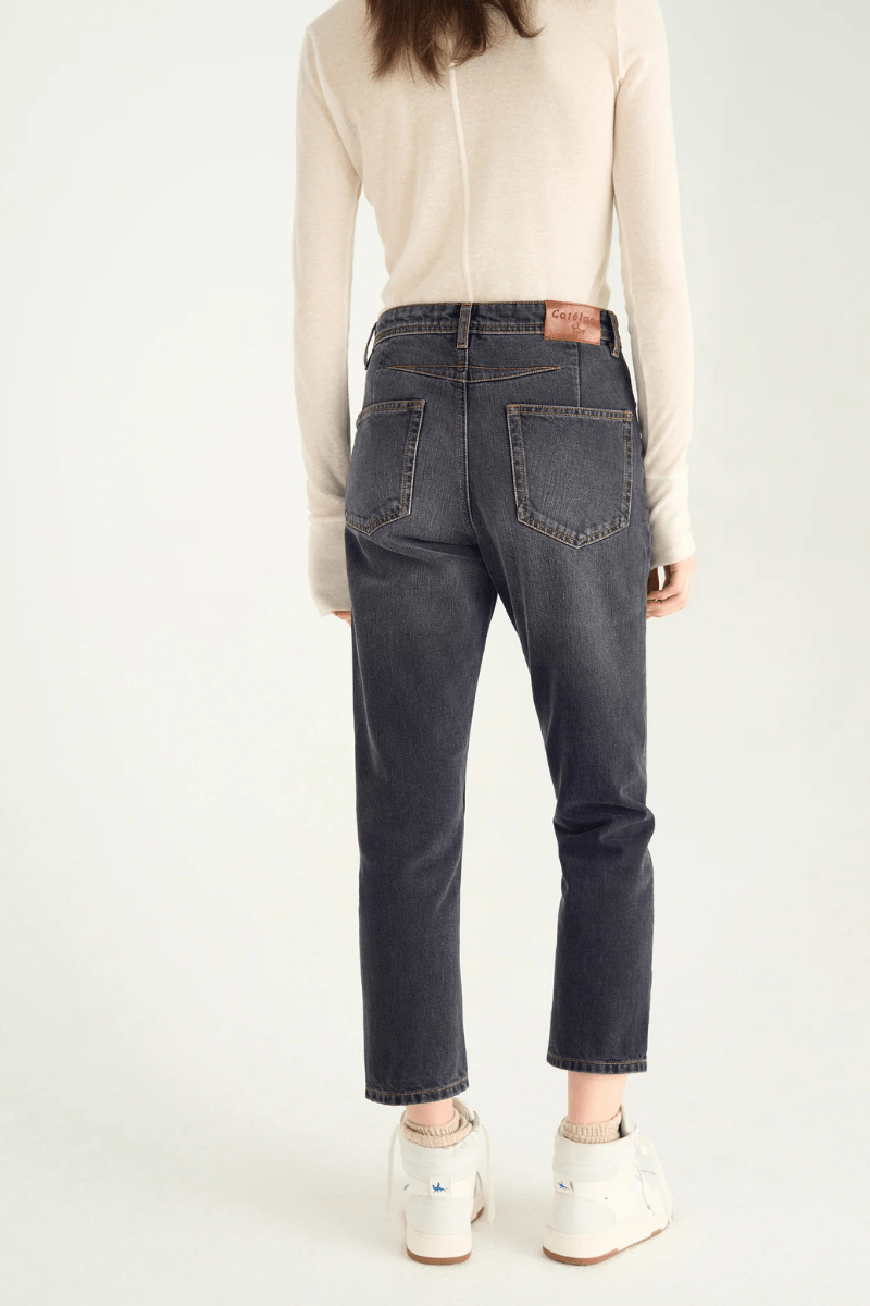 Pants - Cotelac - Stretch Slim Jeans in Black - Archery Close