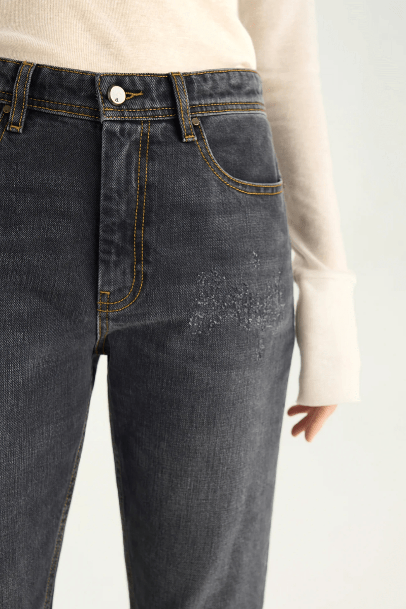 Pants - Cotelac - Stretch Slim Jeans in Black - Archery Close