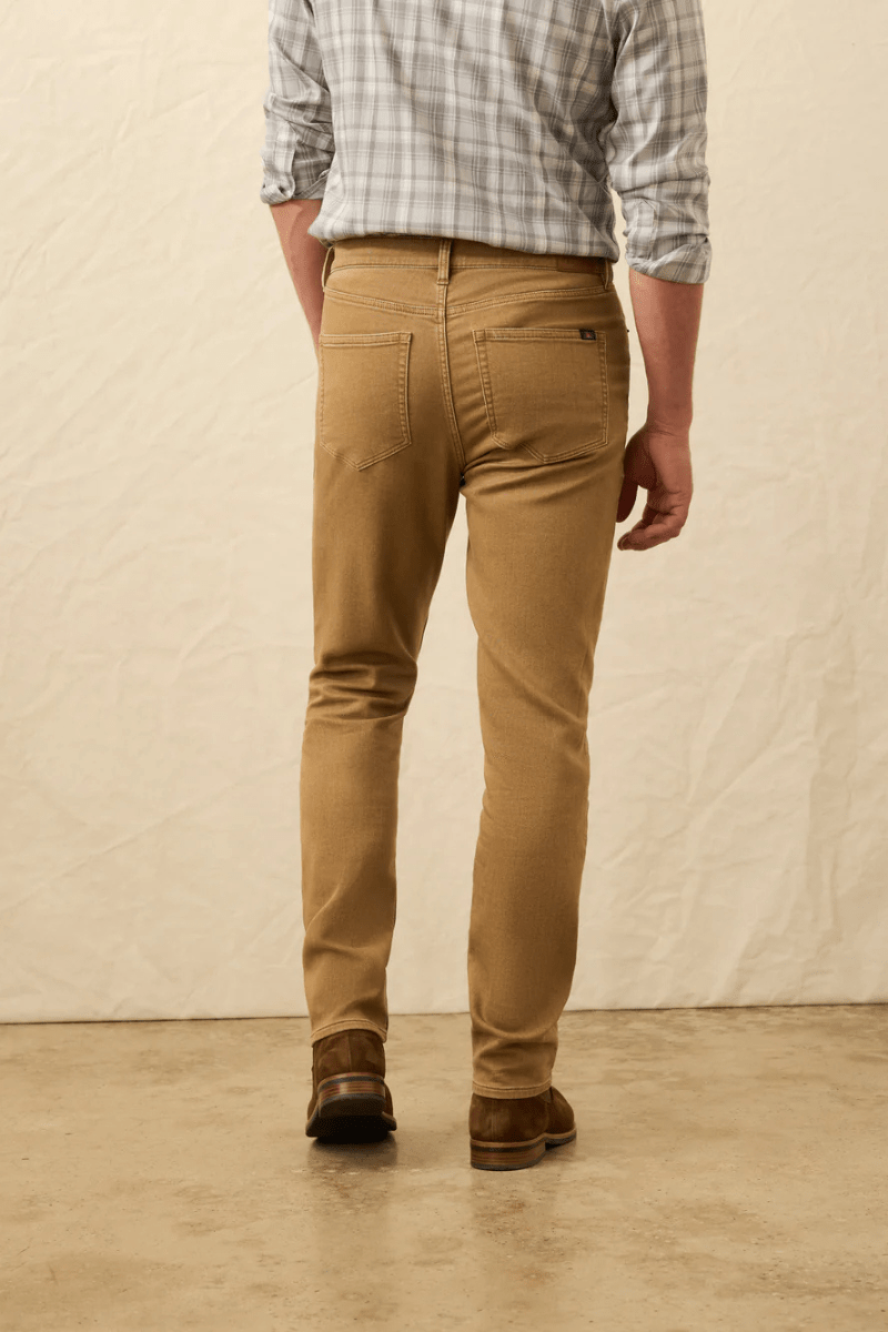 Pants - Faherty Brand - Stretch Terry 5 Pocket - Elk Brown - Archery Close