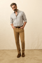 Pants - Faherty Brand - Stretch Terry 5 Pocket - Elk Brown - Archery Close