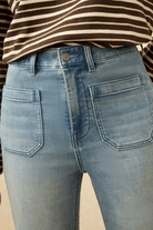 Jeans - Faherty Brand - Stretch Terry Patch Pocket Ankle Pant in Eastern Shore Wash - Archery Close