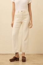 Pants - Faherty Brand - Stretch Terry Patch Pocket Ankle Pant in Egret - Archery Close