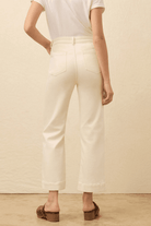 Pants - Faherty Brand - Stretch Terry Patch Pocket Ankle Pant in Egret - Archery Close