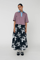 Shirts & Tops - Stella Nova - Striped Cotton Shirt in Purple - Archery Close