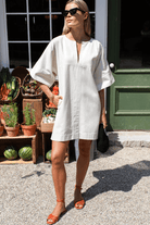 Dresses - Emerson Fry - Structured Dress in Salt - Archery Close