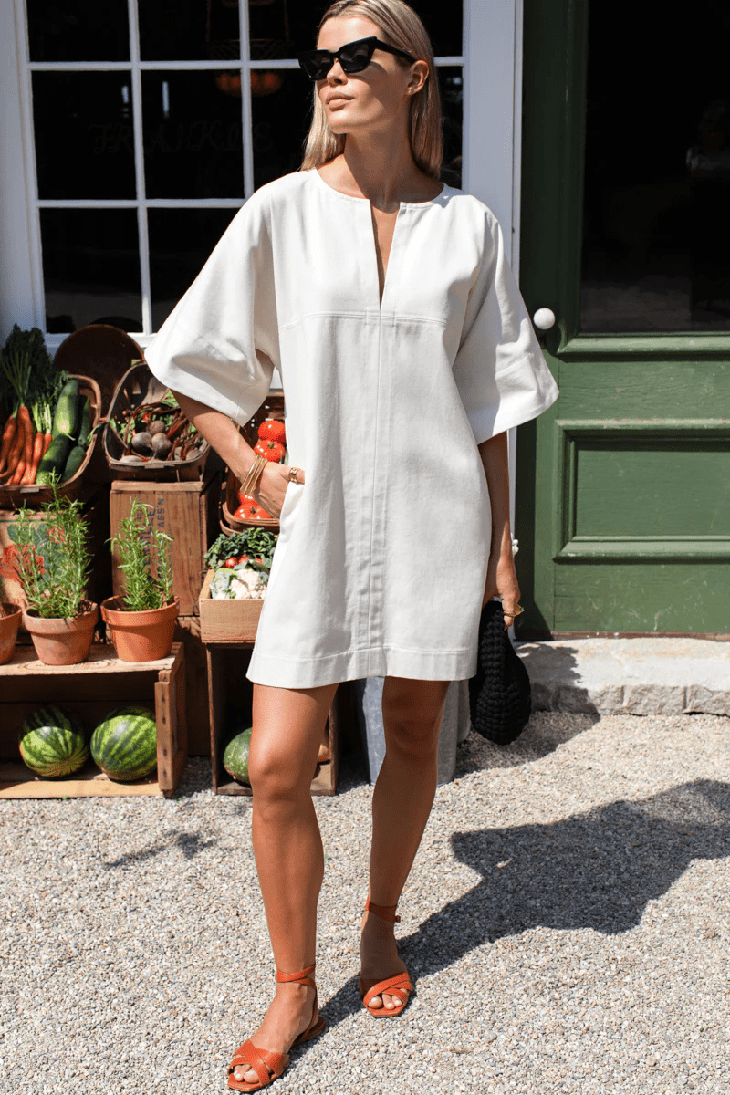 Dresses - Emerson Fry - Structured Dress in Salt - Archery Close