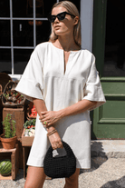 Dresses - Emerson Fry - Structured Dress in Salt - Archery Close